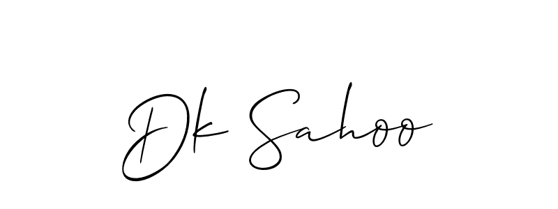 if you are searching for the best signature style for your name Dk Sahoo. so please give up your signature search. here we have designed multiple signature styles  using Allison_Script. Dk Sahoo signature style 2 images and pictures png