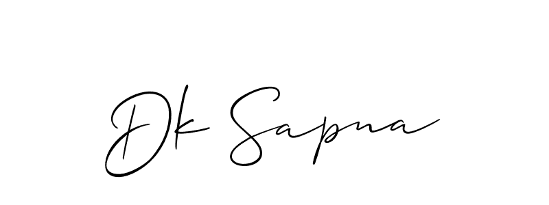 This is the best signature style for the Dk Sapna name. Also you like these signature font (Allison_Script). Mix name signature. Dk Sapna signature style 2 images and pictures png