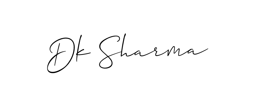 Make a beautiful signature design for name Dk Sharma. With this signature (Allison_Script) style, you can create a handwritten signature for free. Dk Sharma signature style 2 images and pictures png
