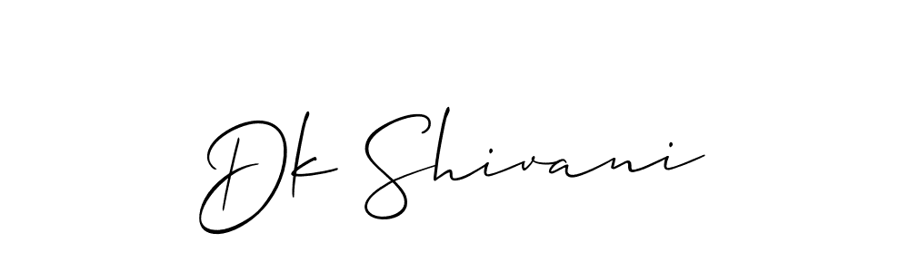 Create a beautiful signature design for name Dk Shivani. With this signature (Allison_Script) fonts, you can make a handwritten signature for free. Dk Shivani signature style 2 images and pictures png