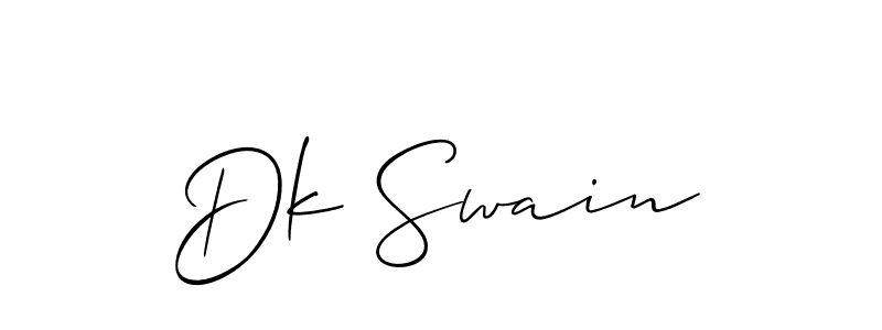 It looks lik you need a new signature style for name Dk Swain. Design unique handwritten (Allison_Script) signature with our free signature maker in just a few clicks. Dk Swain signature style 2 images and pictures png