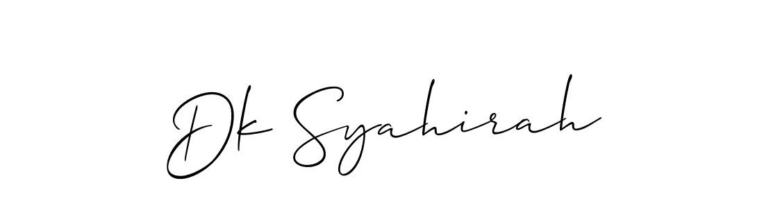 How to make Dk Syahirah signature? Allison_Script is a professional autograph style. Create handwritten signature for Dk Syahirah name. Dk Syahirah signature style 2 images and pictures png