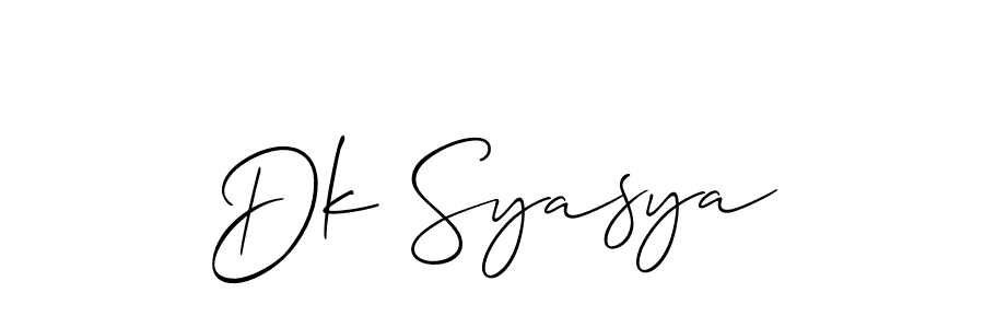 How to make Dk Syasya signature? Allison_Script is a professional autograph style. Create handwritten signature for Dk Syasya name. Dk Syasya signature style 2 images and pictures png