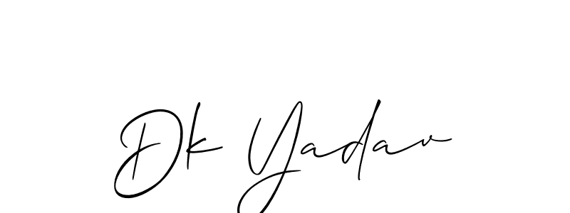 Create a beautiful signature design for name Dk Yadav. With this signature (Allison_Script) fonts, you can make a handwritten signature for free. Dk Yadav signature style 2 images and pictures png