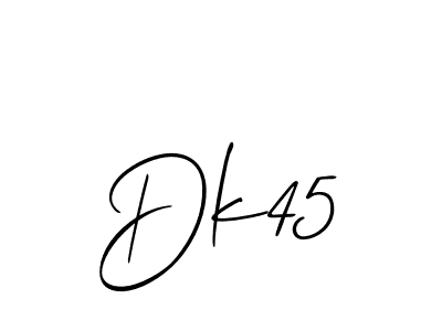The best way (Allison_Script) to make a short signature is to pick only two or three words in your name. The name Dk45 include a total of six letters. For converting this name. Dk45 signature style 2 images and pictures png