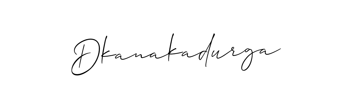 The best way (Allison_Script) to make a short signature is to pick only two or three words in your name. The name Dkanakadurga include a total of six letters. For converting this name. Dkanakadurga signature style 2 images and pictures png