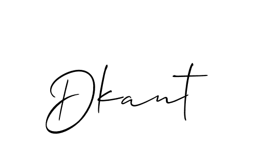 Make a beautiful signature design for name Dkant. With this signature (Allison_Script) style, you can create a handwritten signature for free. Dkant signature style 2 images and pictures png