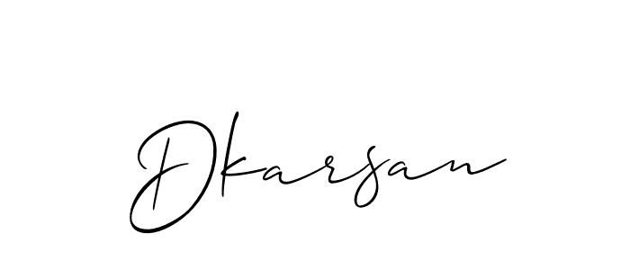 Dkarsan stylish signature style. Best Handwritten Sign (Allison_Script) for my name. Handwritten Signature Collection Ideas for my name Dkarsan. Dkarsan signature style 2 images and pictures png