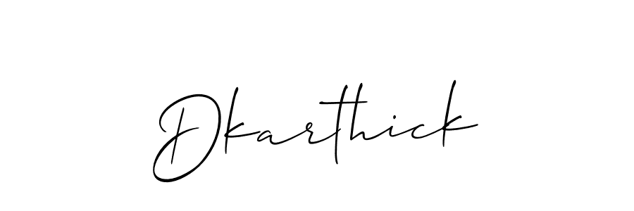 if you are searching for the best signature style for your name Dkarthick. so please give up your signature search. here we have designed multiple signature styles  using Allison_Script. Dkarthick signature style 2 images and pictures png