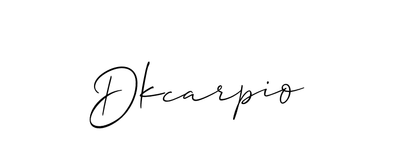 It looks lik you need a new signature style for name Dkcarpio. Design unique handwritten (Allison_Script) signature with our free signature maker in just a few clicks. Dkcarpio signature style 2 images and pictures png