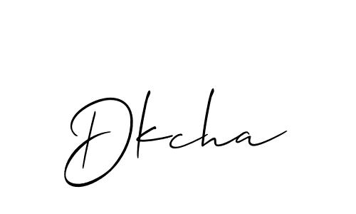 How to Draw Dkcha signature style? Allison_Script is a latest design signature styles for name Dkcha. Dkcha signature style 2 images and pictures png