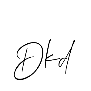 Design your own signature with our free online signature maker. With this signature software, you can create a handwritten (Allison_Script) signature for name Dkd. Dkd signature style 2 images and pictures png