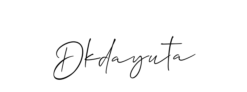 You should practise on your own different ways (Allison_Script) to write your name (Dkdayuta) in signature. don't let someone else do it for you. Dkdayuta signature style 2 images and pictures png