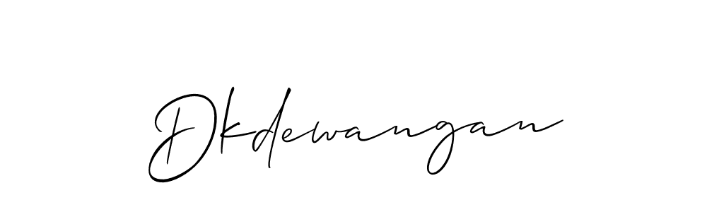 Use a signature maker to create a handwritten signature online. With this signature software, you can design (Allison_Script) your own signature for name Dkdewangan. Dkdewangan signature style 2 images and pictures png