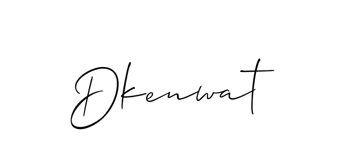 Use a signature maker to create a handwritten signature online. With this signature software, you can design (Allison_Script) your own signature for name Dkenwat. Dkenwat signature style 2 images and pictures png