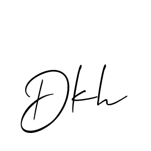 Make a beautiful signature design for name Dkh. With this signature (Allison_Script) style, you can create a handwritten signature for free. Dkh signature style 2 images and pictures png