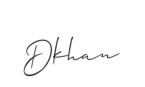 How to make Dkhan name signature. Use Allison_Script style for creating short signs online. This is the latest handwritten sign. Dkhan signature style 2 images and pictures png