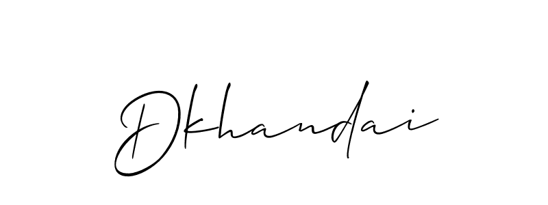 Make a beautiful signature design for name Dkhandai. With this signature (Allison_Script) style, you can create a handwritten signature for free. Dkhandai signature style 2 images and pictures png