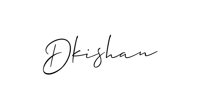 Create a beautiful signature design for name Dkishan. With this signature (Allison_Script) fonts, you can make a handwritten signature for free. Dkishan signature style 2 images and pictures png