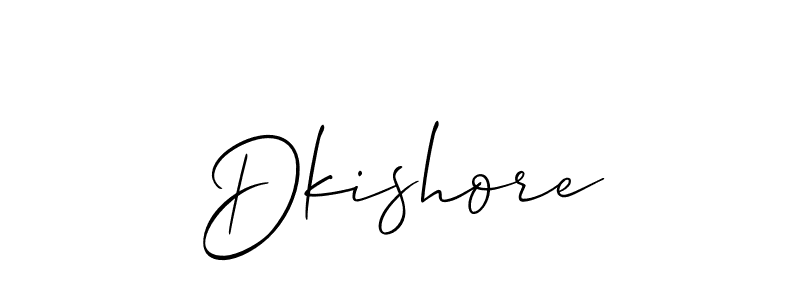 Use a signature maker to create a handwritten signature online. With this signature software, you can design (Allison_Script) your own signature for name Dkishore. Dkishore signature style 2 images and pictures png