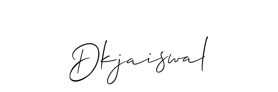 The best way (Allison_Script) to make a short signature is to pick only two or three words in your name. The name Dkjaiswal include a total of six letters. For converting this name. Dkjaiswal signature style 2 images and pictures png