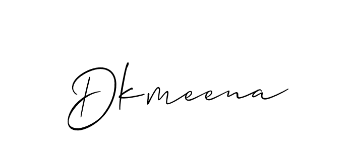 Allison_Script is a professional signature style that is perfect for those who want to add a touch of class to their signature. It is also a great choice for those who want to make their signature more unique. Get Dkmeena name to fancy signature for free. Dkmeena signature style 2 images and pictures png