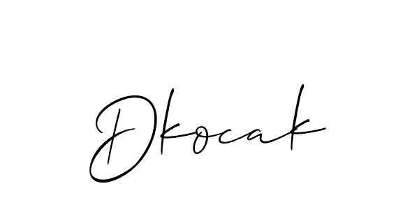 if you are searching for the best signature style for your name Dkocak. so please give up your signature search. here we have designed multiple signature styles  using Allison_Script. Dkocak signature style 2 images and pictures png