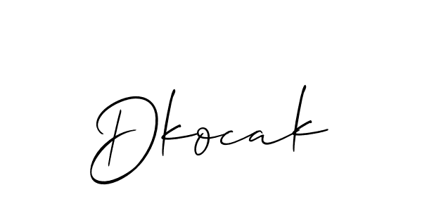 Use a signature maker to create a handwritten signature online. With this signature software, you can design (Allison_Script) your own signature for name Dkocak. Dkocak signature style 2 images and pictures png