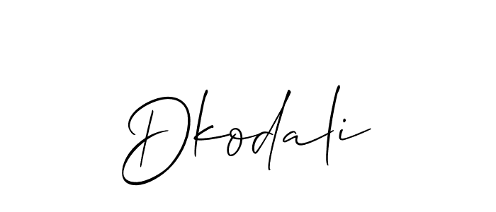It looks lik you need a new signature style for name Dkodali. Design unique handwritten (Allison_Script) signature with our free signature maker in just a few clicks. Dkodali signature style 2 images and pictures png