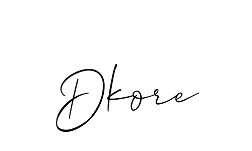 It looks lik you need a new signature style for name Dkore. Design unique handwritten (Allison_Script) signature with our free signature maker in just a few clicks. Dkore signature style 2 images and pictures png
