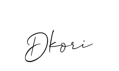 Design your own signature with our free online signature maker. With this signature software, you can create a handwritten (Allison_Script) signature for name Dkori. Dkori signature style 2 images and pictures png