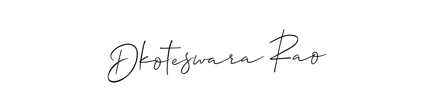 Also we have Dkoteswara Rao name is the best signature style. Create professional handwritten signature collection using Allison_Script autograph style. Dkoteswara Rao signature style 2 images and pictures png