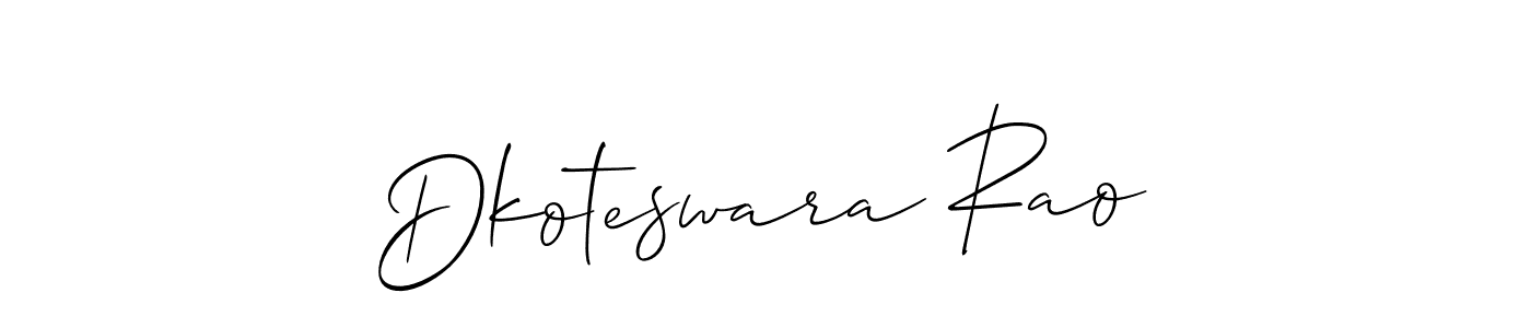 It looks lik you need a new signature style for name Dkoteswara Rao. Design unique handwritten (Allison_Script) signature with our free signature maker in just a few clicks. Dkoteswara Rao signature style 2 images and pictures png