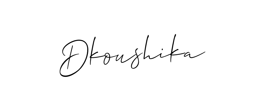 Make a short Dkoushika signature style. Manage your documents anywhere anytime using Allison_Script. Create and add eSignatures, submit forms, share and send files easily. Dkoushika signature style 2 images and pictures png