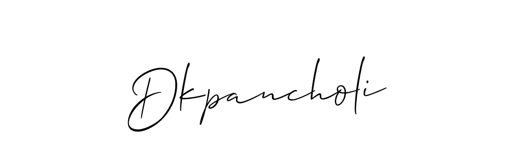 How to Draw Dkpancholi signature style? Allison_Script is a latest design signature styles for name Dkpancholi. Dkpancholi signature style 2 images and pictures png