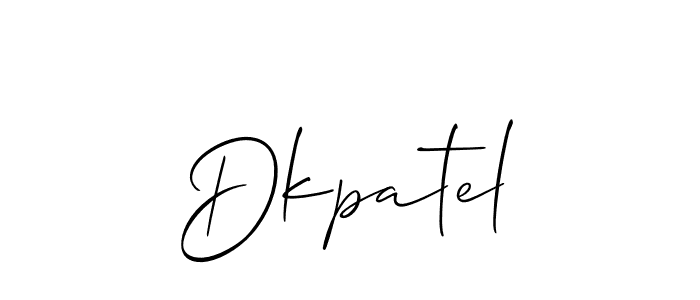 Use a signature maker to create a handwritten signature online. With this signature software, you can design (Allison_Script) your own signature for name Dkpatel. Dkpatel signature style 2 images and pictures png
