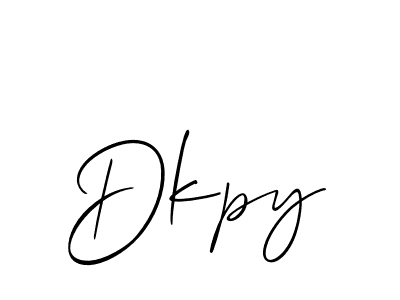 The best way (Allison_Script) to make a short signature is to pick only two or three words in your name. The name Dkpy include a total of six letters. For converting this name. Dkpy signature style 2 images and pictures png