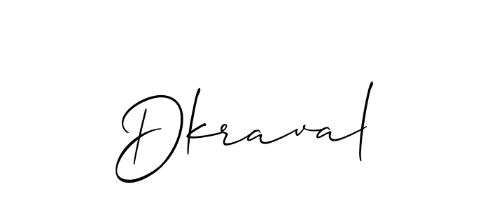 How to make Dkraval signature? Allison_Script is a professional autograph style. Create handwritten signature for Dkraval name. Dkraval signature style 2 images and pictures png