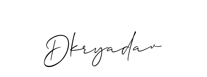 Similarly Allison_Script is the best handwritten signature design. Signature creator online .You can use it as an online autograph creator for name Dkryadav. Dkryadav signature style 2 images and pictures png