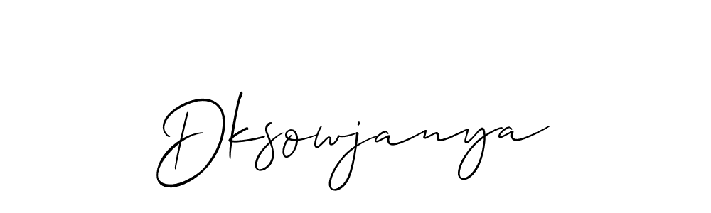 Dksowjanya stylish signature style. Best Handwritten Sign (Allison_Script) for my name. Handwritten Signature Collection Ideas for my name Dksowjanya. Dksowjanya signature style 2 images and pictures png