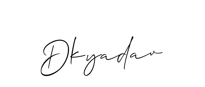 Design your own signature with our free online signature maker. With this signature software, you can create a handwritten (Allison_Script) signature for name Dkyadav. Dkyadav signature style 2 images and pictures png