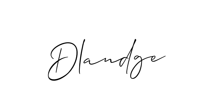 Design your own signature with our free online signature maker. With this signature software, you can create a handwritten (Allison_Script) signature for name Dlandge. Dlandge signature style 2 images and pictures png