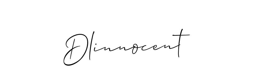 Make a beautiful signature design for name Dlinnocent. With this signature (Allison_Script) style, you can create a handwritten signature for free. Dlinnocent signature style 2 images and pictures png