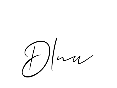 The best way (Allison_Script) to make a short signature is to pick only two or three words in your name. The name Dlnu include a total of six letters. For converting this name. Dlnu signature style 2 images and pictures png