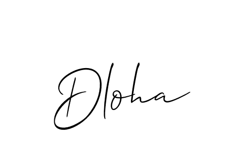 Make a beautiful signature design for name Dloha. With this signature (Allison_Script) style, you can create a handwritten signature for free. Dloha signature style 2 images and pictures png