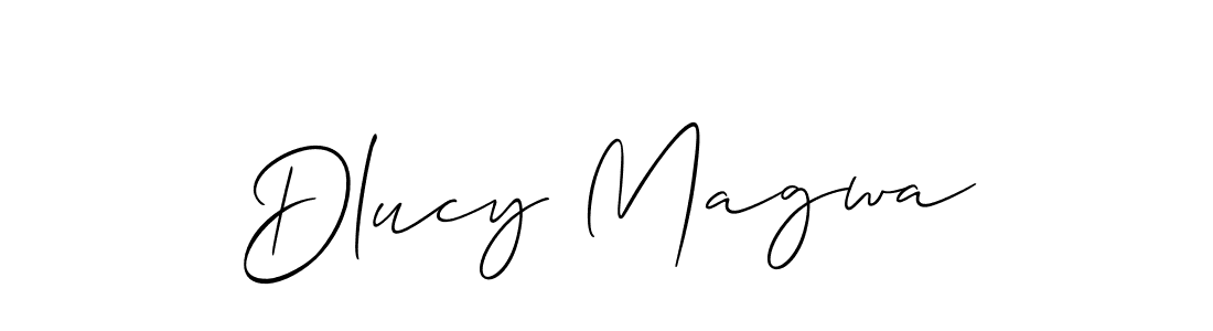 Make a beautiful signature design for name Dlucy Magwa. With this signature (Allison_Script) style, you can create a handwritten signature for free. Dlucy Magwa signature style 2 images and pictures png