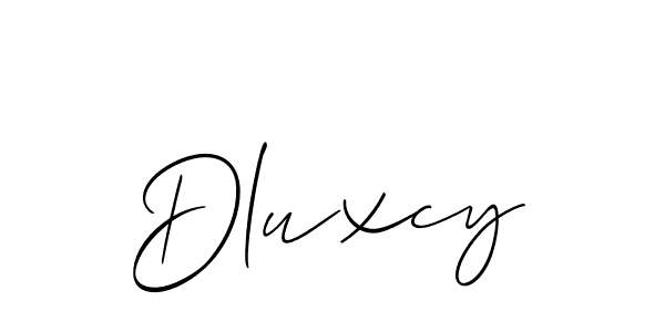 Create a beautiful signature design for name Dluxcy. With this signature (Allison_Script) fonts, you can make a handwritten signature for free. Dluxcy signature style 2 images and pictures png