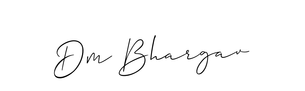 You should practise on your own different ways (Allison_Script) to write your name (Dm Bhargav) in signature. don't let someone else do it for you. Dm Bhargav signature style 2 images and pictures png