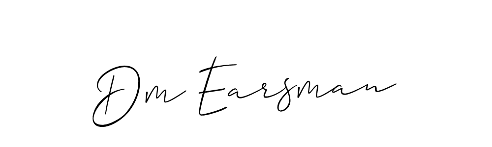 Dm Earsman stylish signature style. Best Handwritten Sign (Allison_Script) for my name. Handwritten Signature Collection Ideas for my name Dm Earsman. Dm Earsman signature style 2 images and pictures png