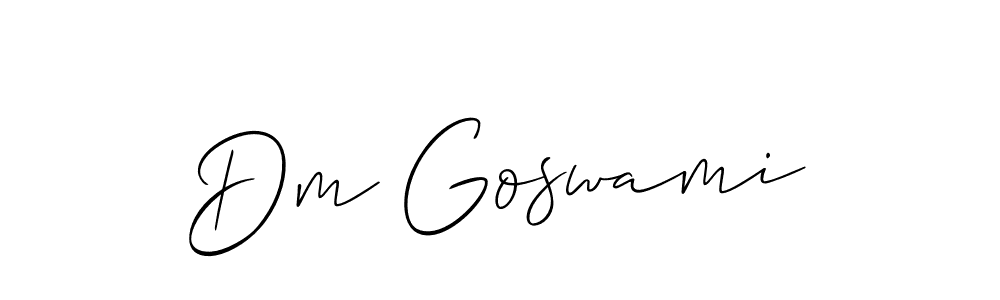 Design your own signature with our free online signature maker. With this signature software, you can create a handwritten (Allison_Script) signature for name Dm Goswami. Dm Goswami signature style 2 images and pictures png